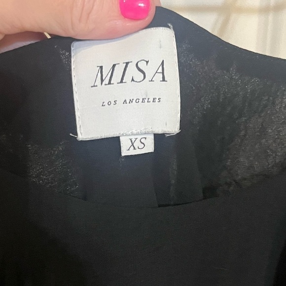 Misa Los Angeles Revolve Marina Cold Shoulder Black Ink Shirt XS - Picture 5 of 6